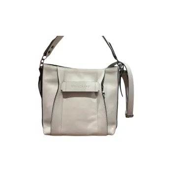 LONGCHAMP 3D Calfskin Bucket Bag, Shoulder Bag, Crossbody Bag, Handbag Trumpets Women's Clay
