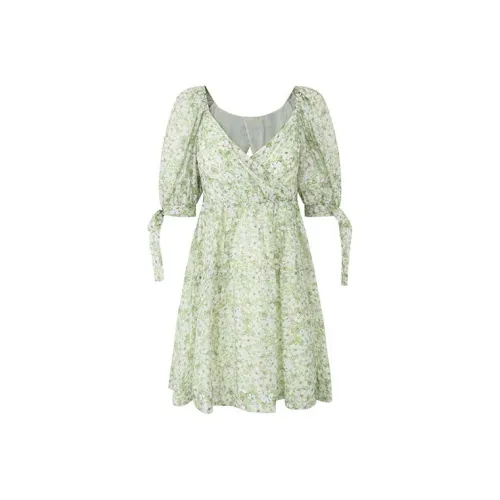 JOY SPEAKER Short Sleeved Dresses Women's Floral Graphic Flower