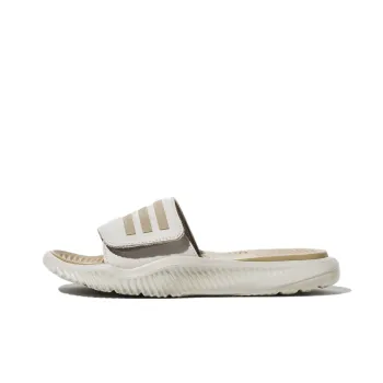 Adidas Alphabounce Slide EVA Quiet Slip Resistant Slide Slippers Unisex Beige Brown