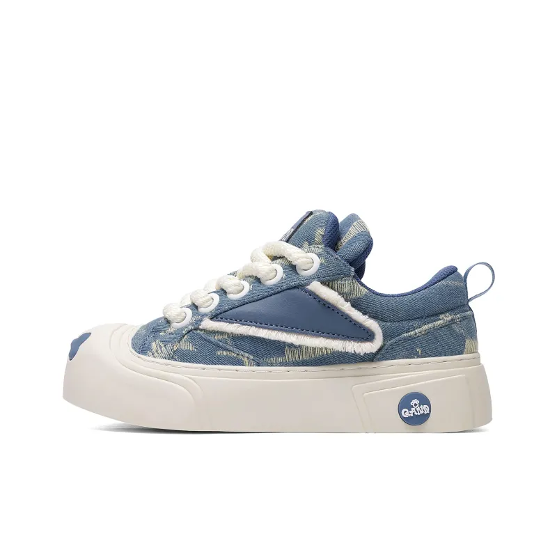 Q AND Slip Resistant Height Increasing Low Top Skateboard Shoes Women's Blue-1