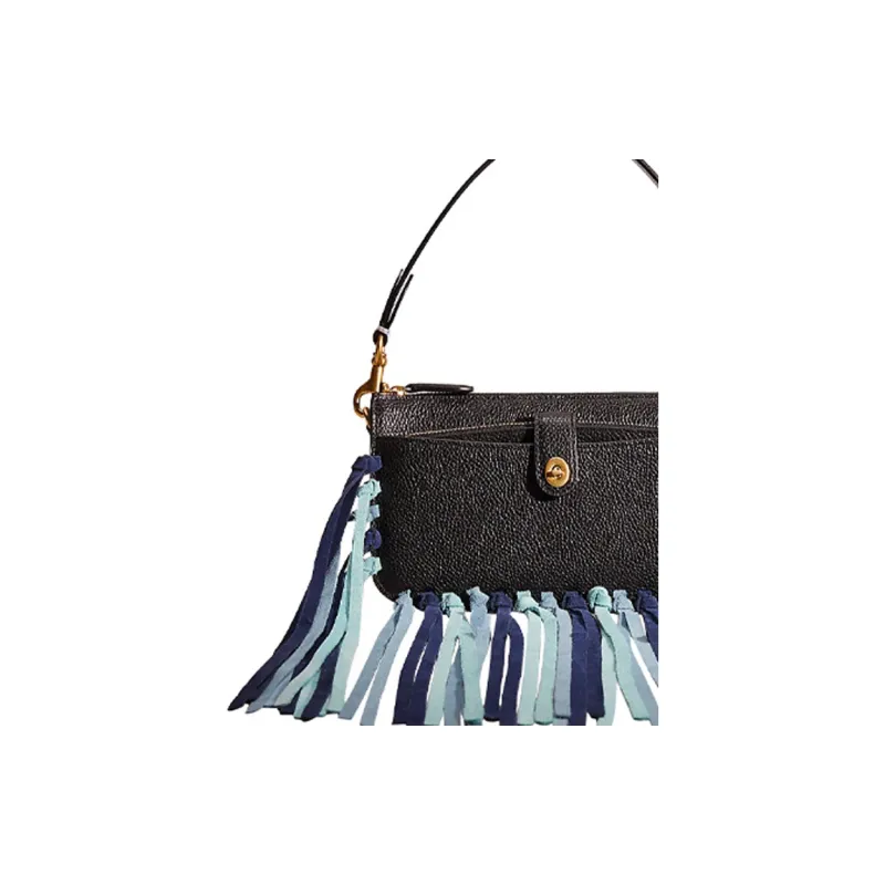 COACH Noa Pop Up Pebbled Leather Messenger Bag, Handbag, Shoulder Bag, Crossbody Bag Trumpets Women's Black-4