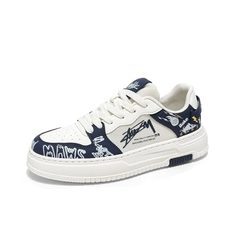 BAKE Abrasion Resistant, Lightweight, And Breathable Low Top Skateboard Shoes Men's-7