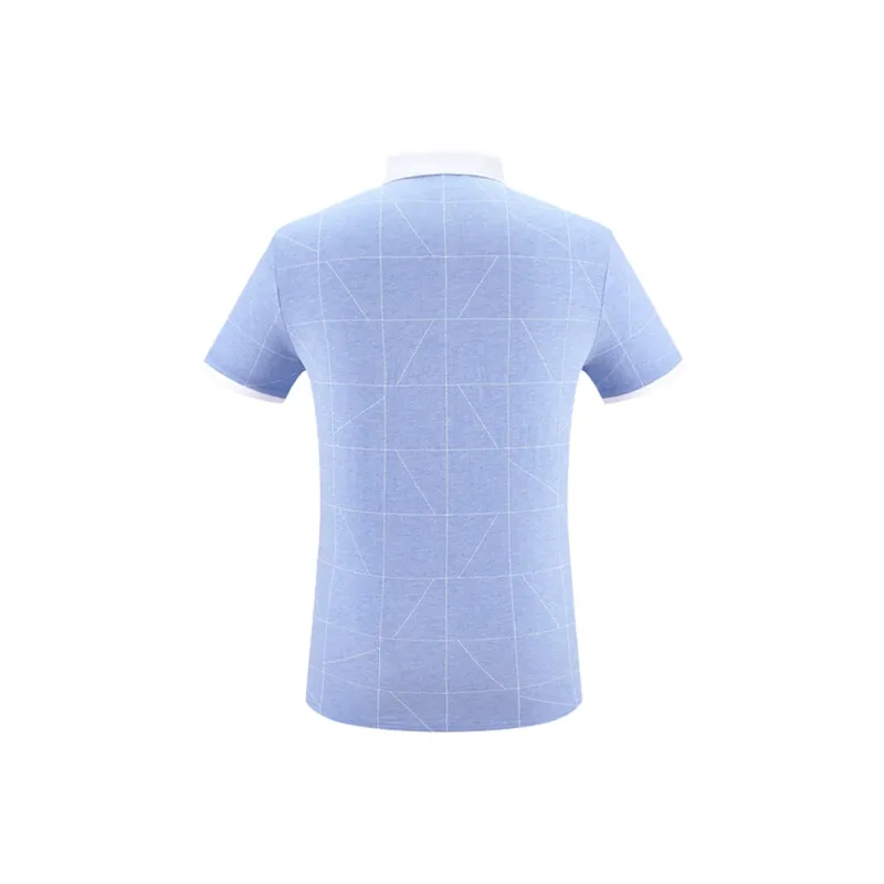 ARTSDON Polo Shirts Men Denim Blue Pattern-1