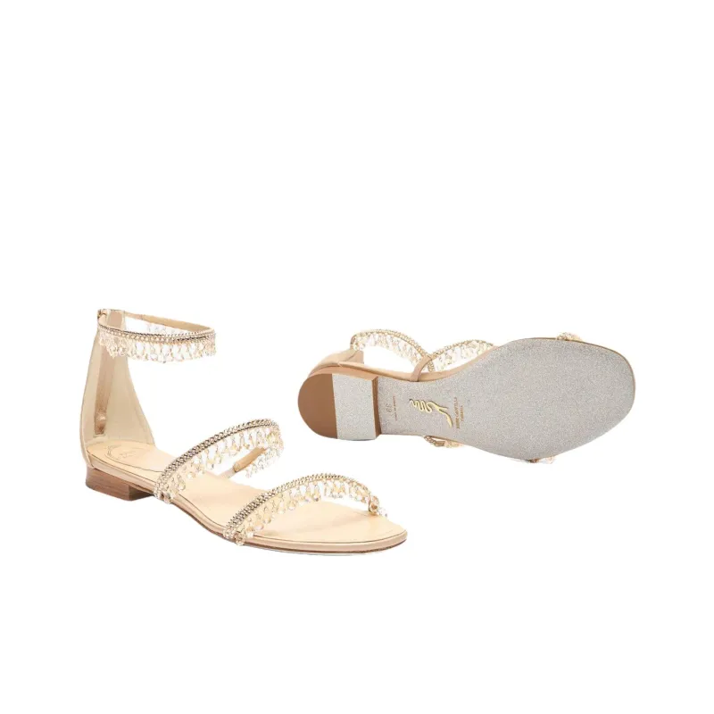 RENE CAOVILLA Chandelier One Strap Sandals Women's Nude-4