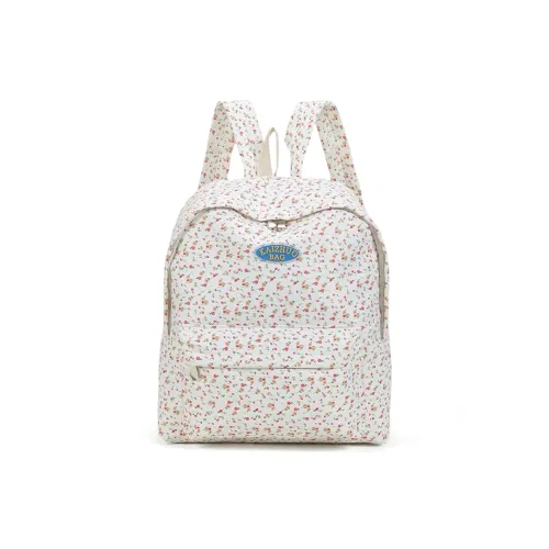 ALI THE FOX Synthetic Leather Backpack Women's Small Floral Heather White