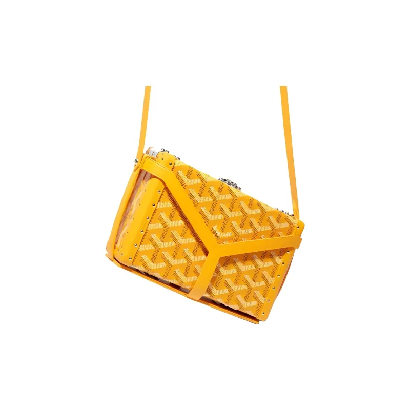 GOYARD Minaudière Trunk Canvas Crossbody Bag Women's Yellow-4