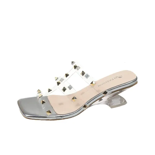AJPAP Rubber Sole Stud Slide Slippers Women's