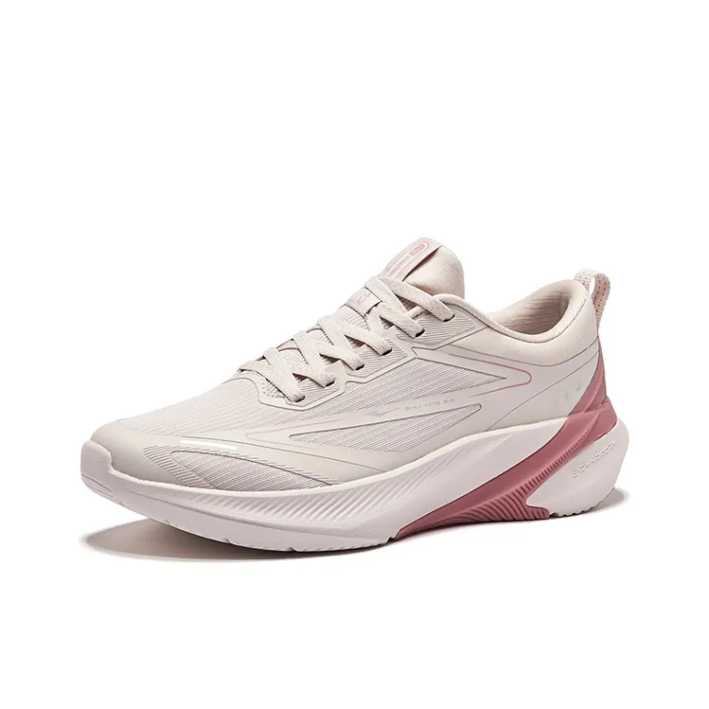 Erke Shock Absorbers Rebound Low Top City Commute Running Shoes Women's Painted Gray Lipstick-2