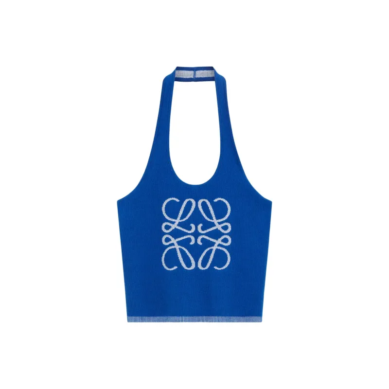 LOEWE Halter Top 'Blue/Ecru'-0