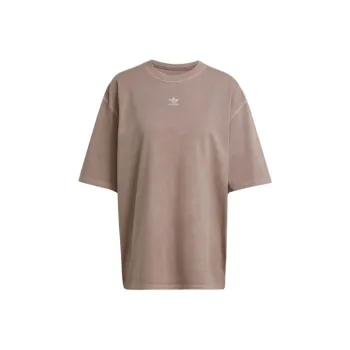 Adidas Originals SS25 Drop Shoulder Sleeve T Shirt Women's Shadow Trace Brown