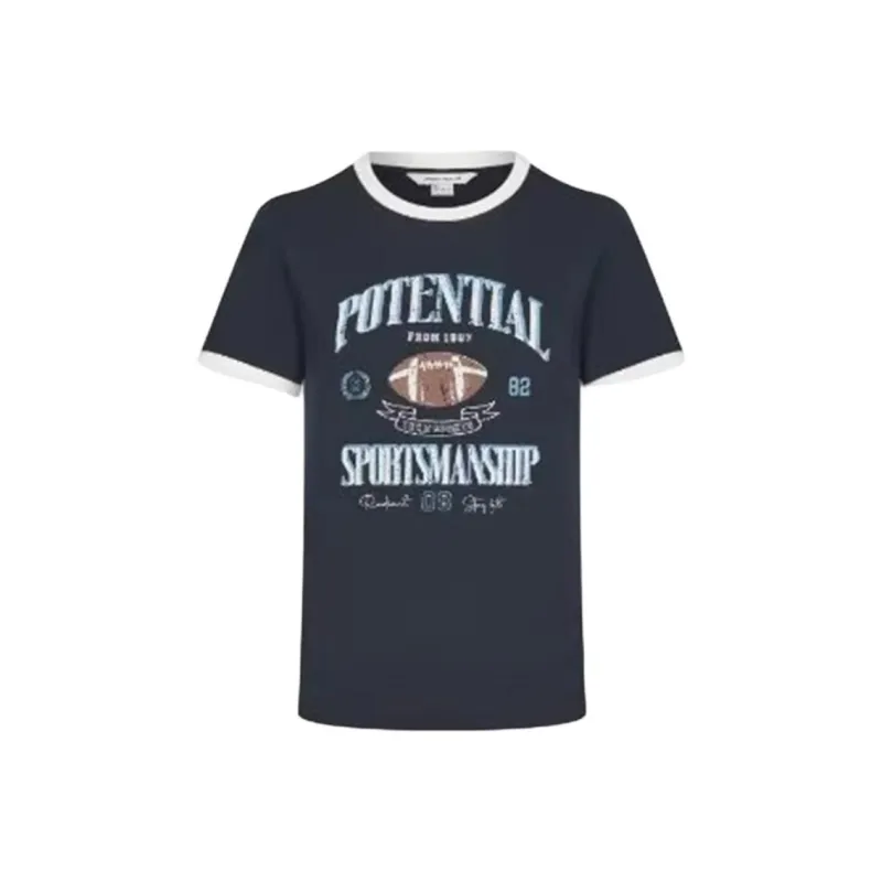 URBAN REVIVO T Shirts Women's Ink Blue-0