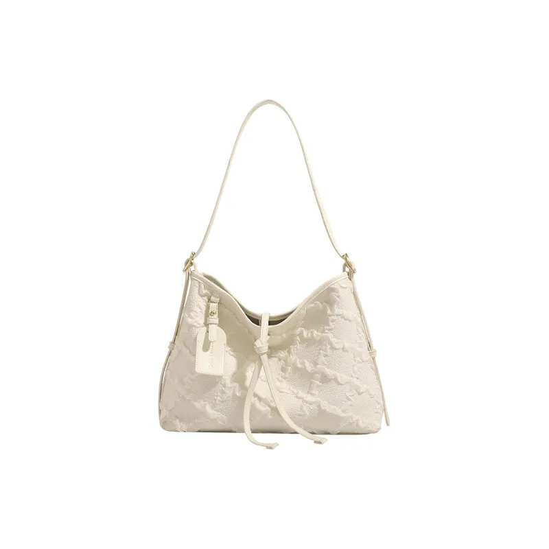 H YXIANG Microfiber Synthetic Leather Tote Bag, Shoulder Bag Women's Ecru-0