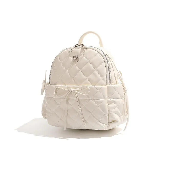 Jade En Plus PU Backpack Regular Women's Milk White/Peach Pink-0