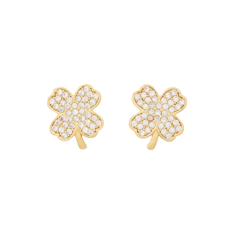 Kate Spade Copper Stud Earrings Unisex Green/White-1