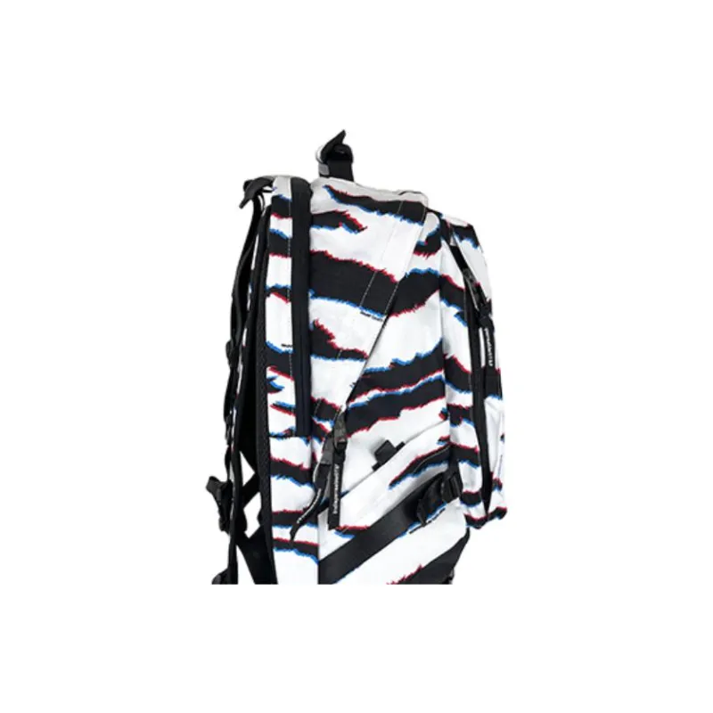 Indispensable Polyester Backpack Unisex Black White Zebra-3