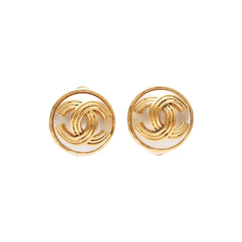 CHANEL 1994 Logo plaque Clip on Earrings-0