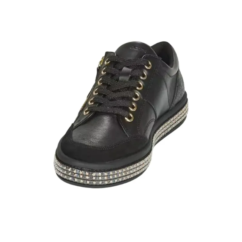 GEOX DLEELU Low Top Skateboard Shoes Women's Black-4