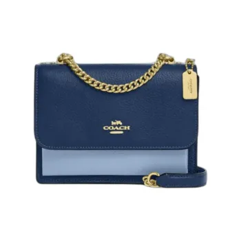COACH Klare Pebbled Leather Crossbody Bag, Shoulder Bag Mini Women's Dark Blue