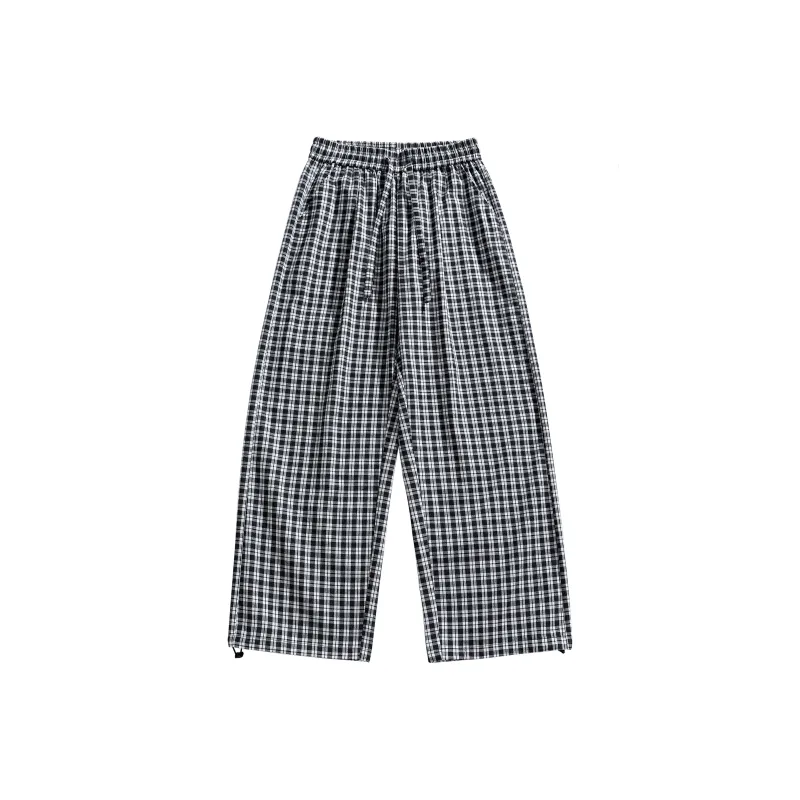 GDRX Casual Pants Unisex Black White Plaid-10