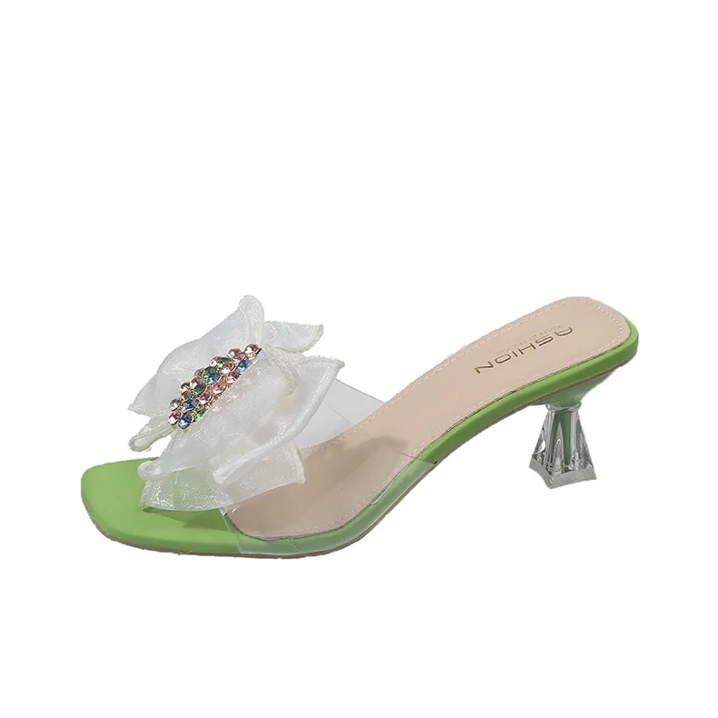 AJPAP Rubber Sole Embroidery Sequins Rhinestone Slide Slippers Women's-20