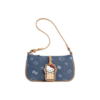 TOUTOU Hello Kitty Collaboration Hello Kitty Fabric Shoulder Bag Regular Women's Denim Blue