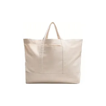 ZARA Cotton Tote Bag Shopping Bag Shoulder Bag Handbag Men's Light Beige Yellow