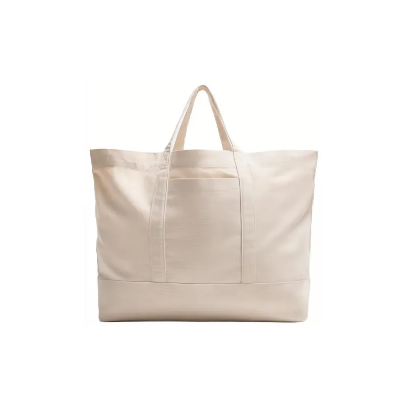 ZARA Cotton Tote Bag Shopping Bag Shoulder Bag Handbag Men's Light Beige Yellow-0