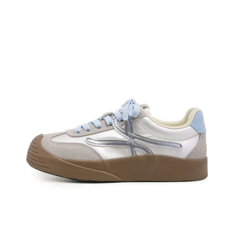 The New Age Family Low Top Skateboard Shoes Women's Blue Yellow-0