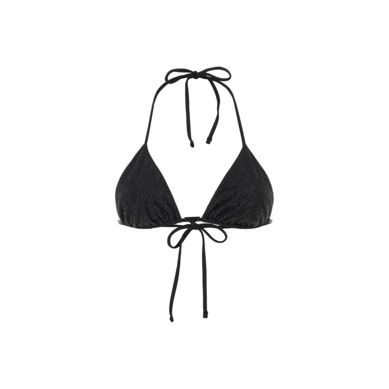PRADA Logo plaque Rhinestone embellished Bikini Top-0