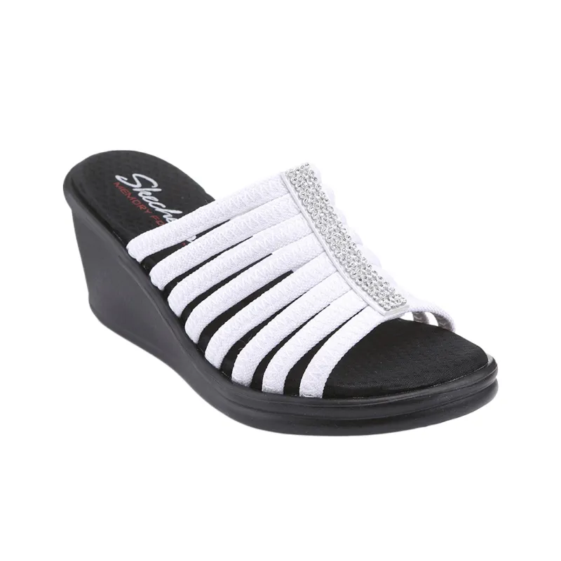 Skechers Foam Sole Quick Dry Slide Slippers Women's Black White-3