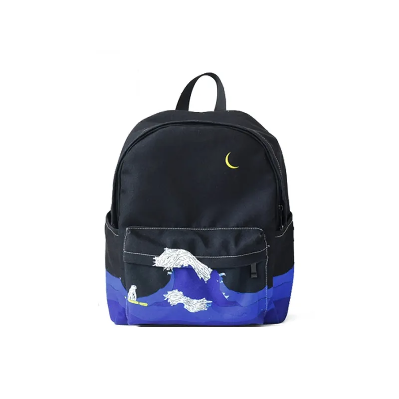 POY Oxford Backpack Unisex Surfing Bear-0