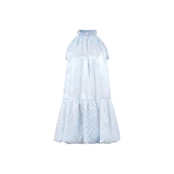 Three Quarters Sleeveless Dress Women's Blue