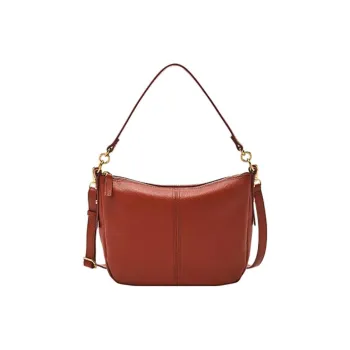 FOSSIL Leather Crossbody Handbag Women's Dark Red