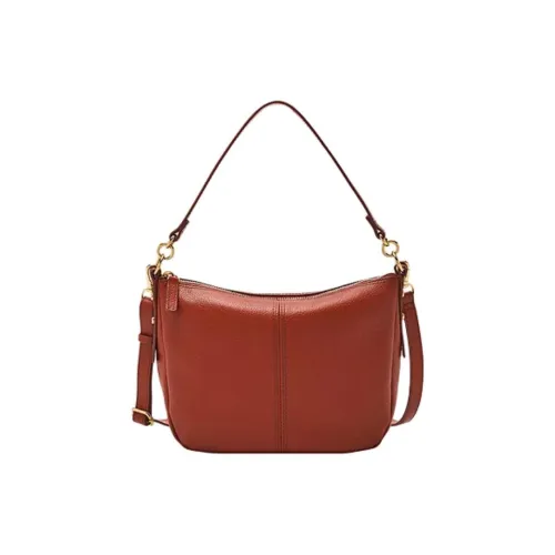 FOSSIL Leather Crossbody Handbag Women's Dark Red