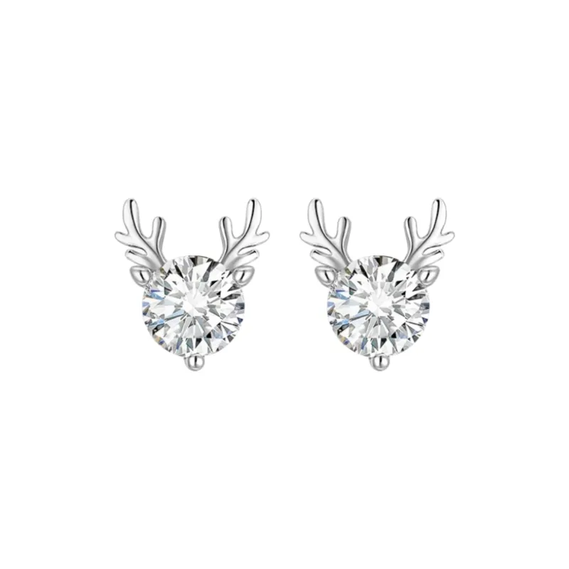 WAW Artificial Zircon Stud Earrings Women's-0