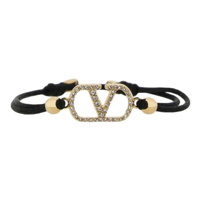 Valentino Cotton Crystal Bracelets Women's Gold-0