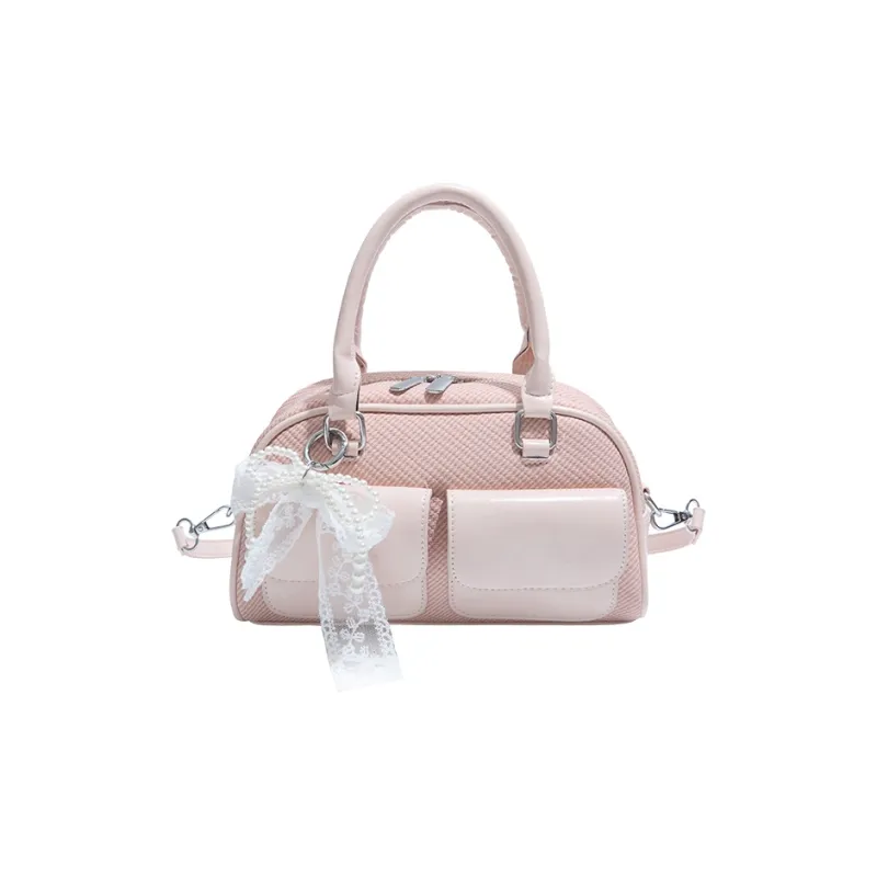 Meow In The Grass PU Handbag Women's Pink/Green/Black/White/Blue-0