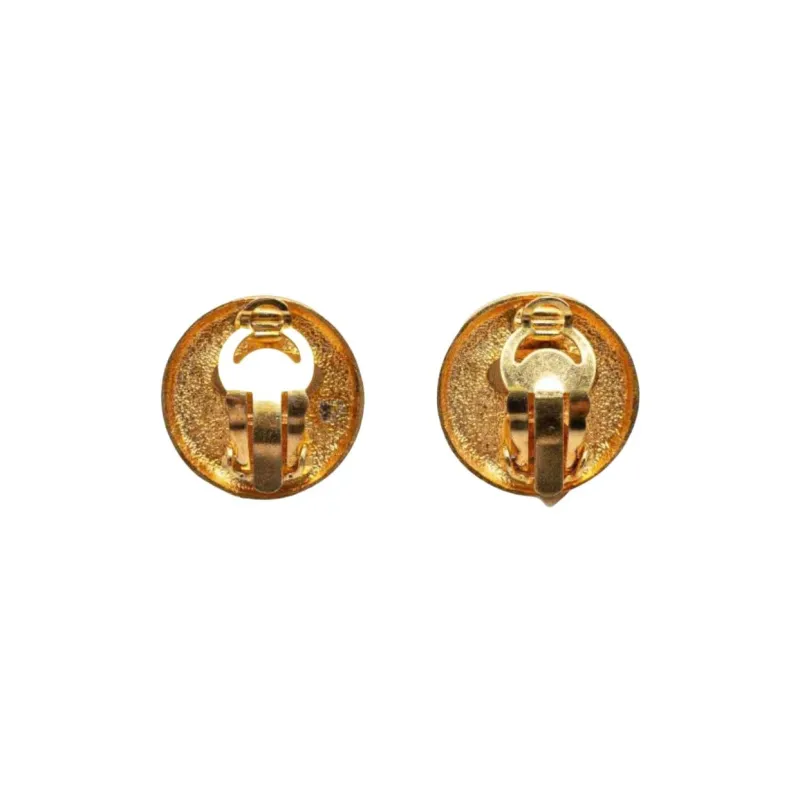 CHANEL 1998 Plated Cc Clip On Earrings Costume Earrings-2