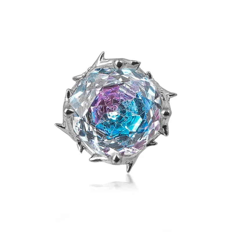 WIC Zircon Stud Earrings Unisex-11