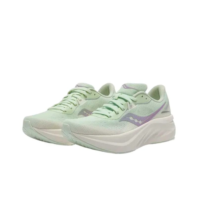 Saucony Shock Absorbing, Non Slip, Wear Resistant, Breathable And Lightweight Low Top Running Shoes Unisex Green-1