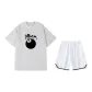 2 Pack (White Heather Gray Top+White Shorts)