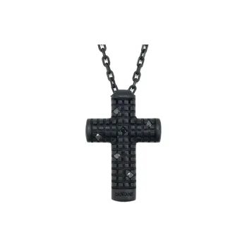 Damiani Silver Diamond Necklaces Men's Black