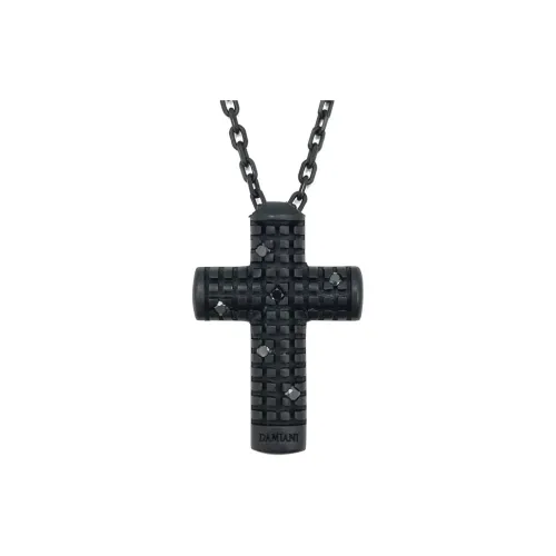 Damiani Silver Diamond Necklaces Men's Black