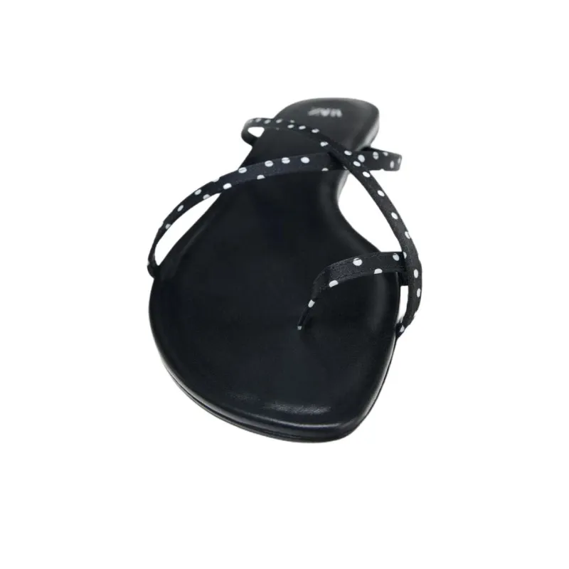 ZARA Rubber Sole Abrasion Resistant Flip Flops Women's Black-3