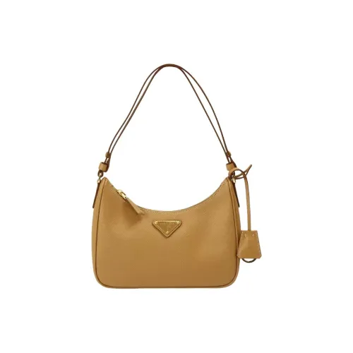 prada Match Leather Shoulder Bag Mini Women's Brown