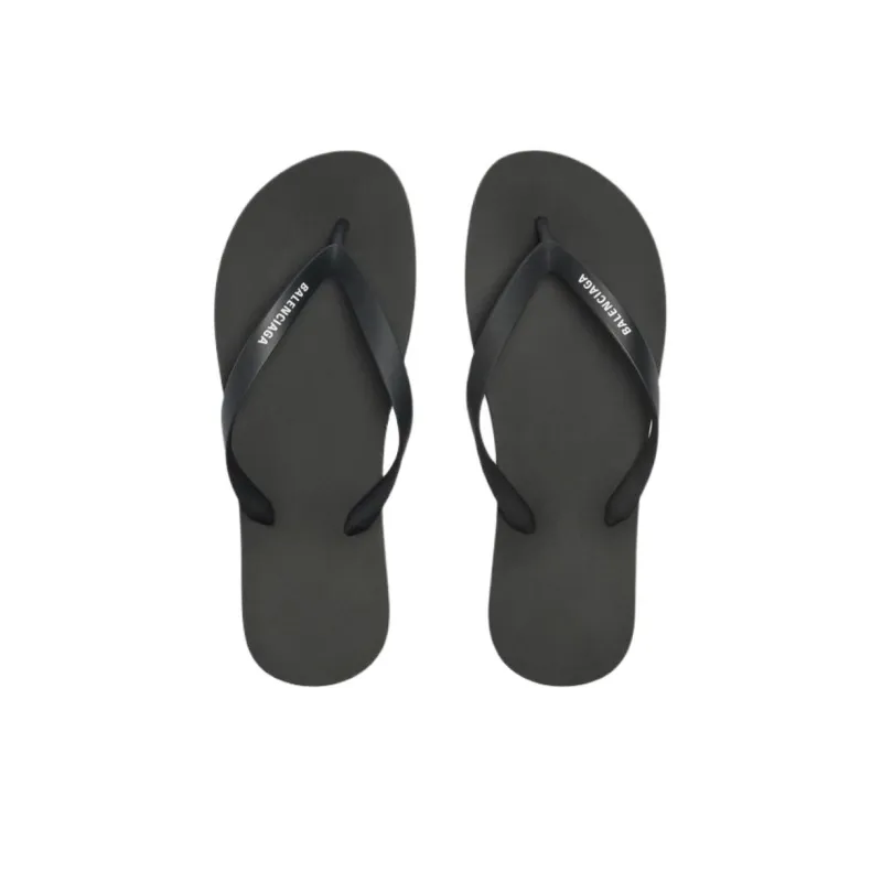 Balenciaga Slip Resistant Flip Flops Men's Black-3