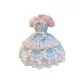Blue Pink Jsk+White Shirt+Hats & Caps+Back Bowknot