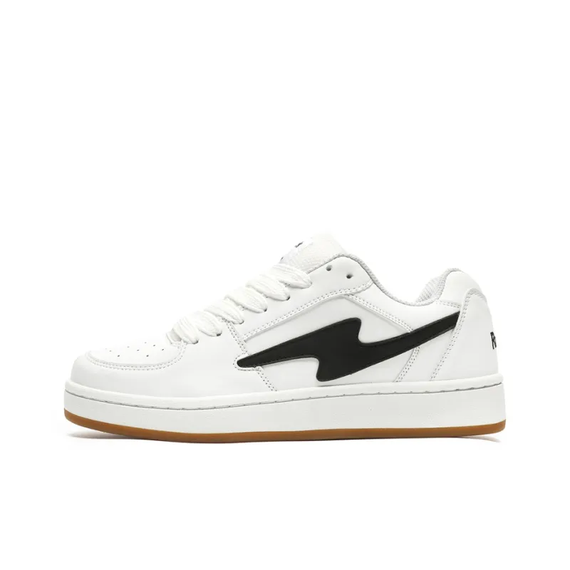 Kinglake Anti Slip Wear Resistant Low Top Skateboard Shoes Unisex White Black-0
