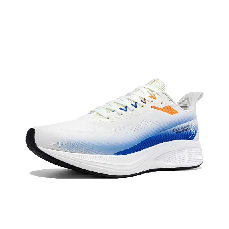 361° Anti Slip Wear Resistant Low Top Running Shoes Men's White Blue-0