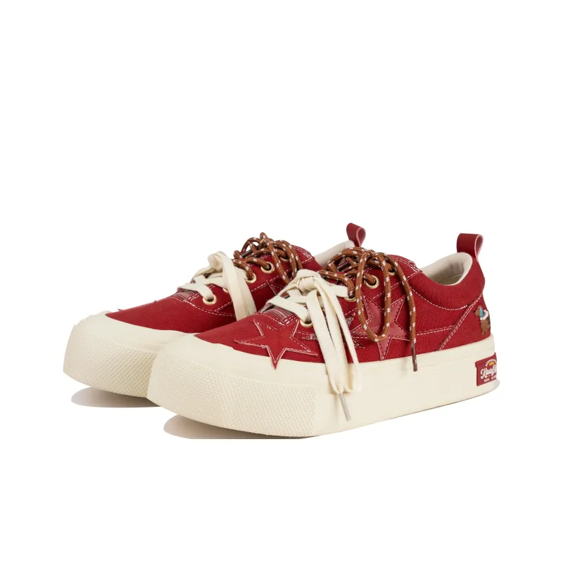 KAALIXTO Sausage Pearl Party Canvas Shoes Unisex Red-2
